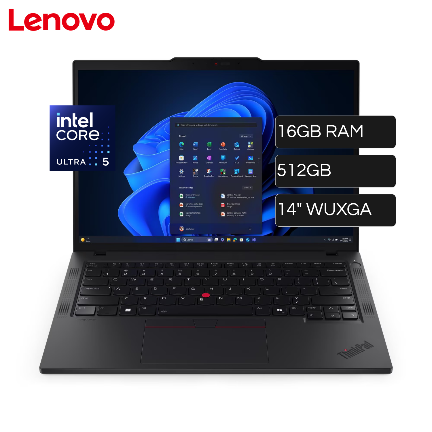 Laptop Lenovo ThinkPad L14 GEN 5 Intel Core Ultra 5 125U RAM 16GB Disco 512GB SSD 14" WUXGA Windows 11 Pro