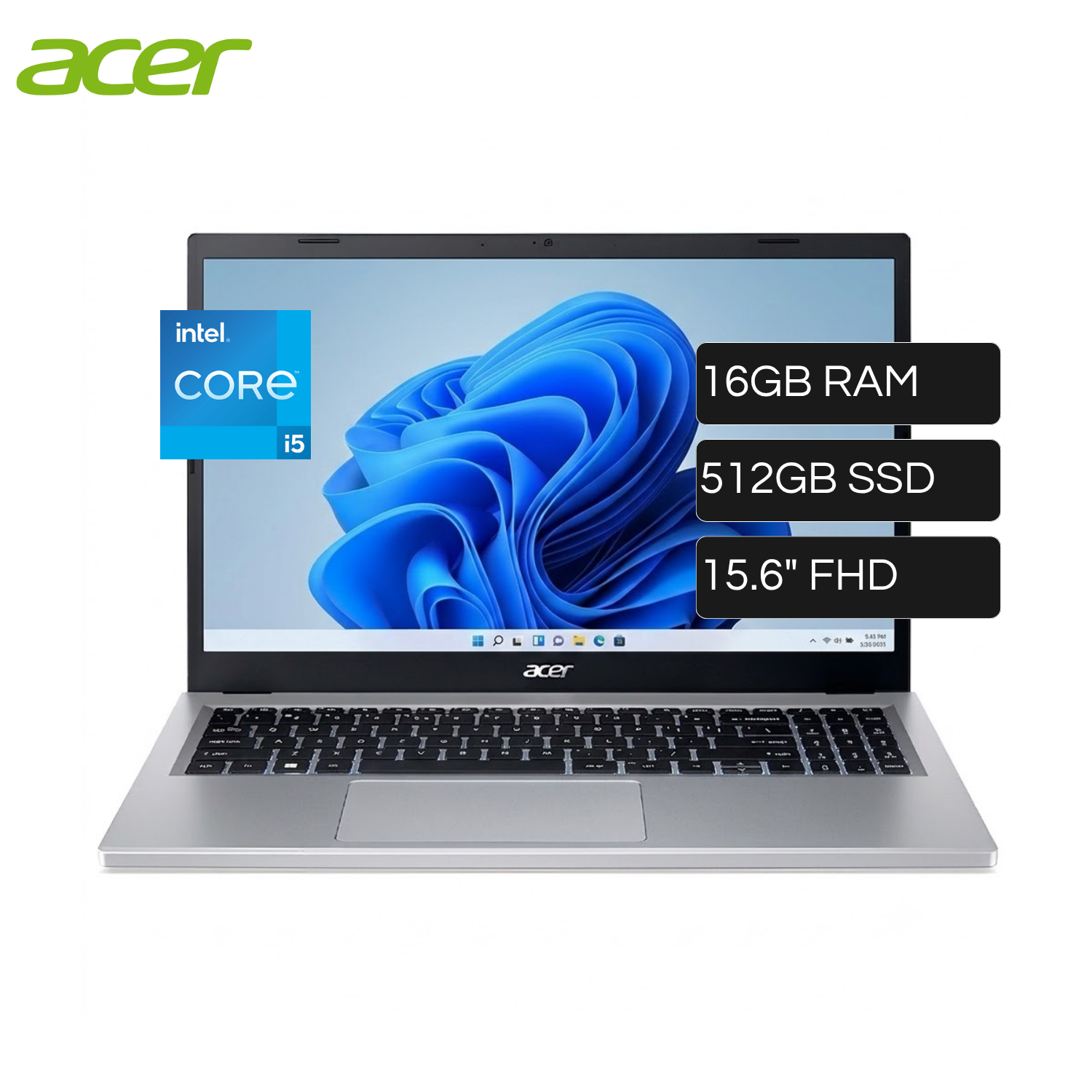 Laptop Acer Aspire 3 A315-59-58YL Intel Core i5 1235U RAM 16GB Disco 512GB SSD 15.6" FHD Windows 11 Home