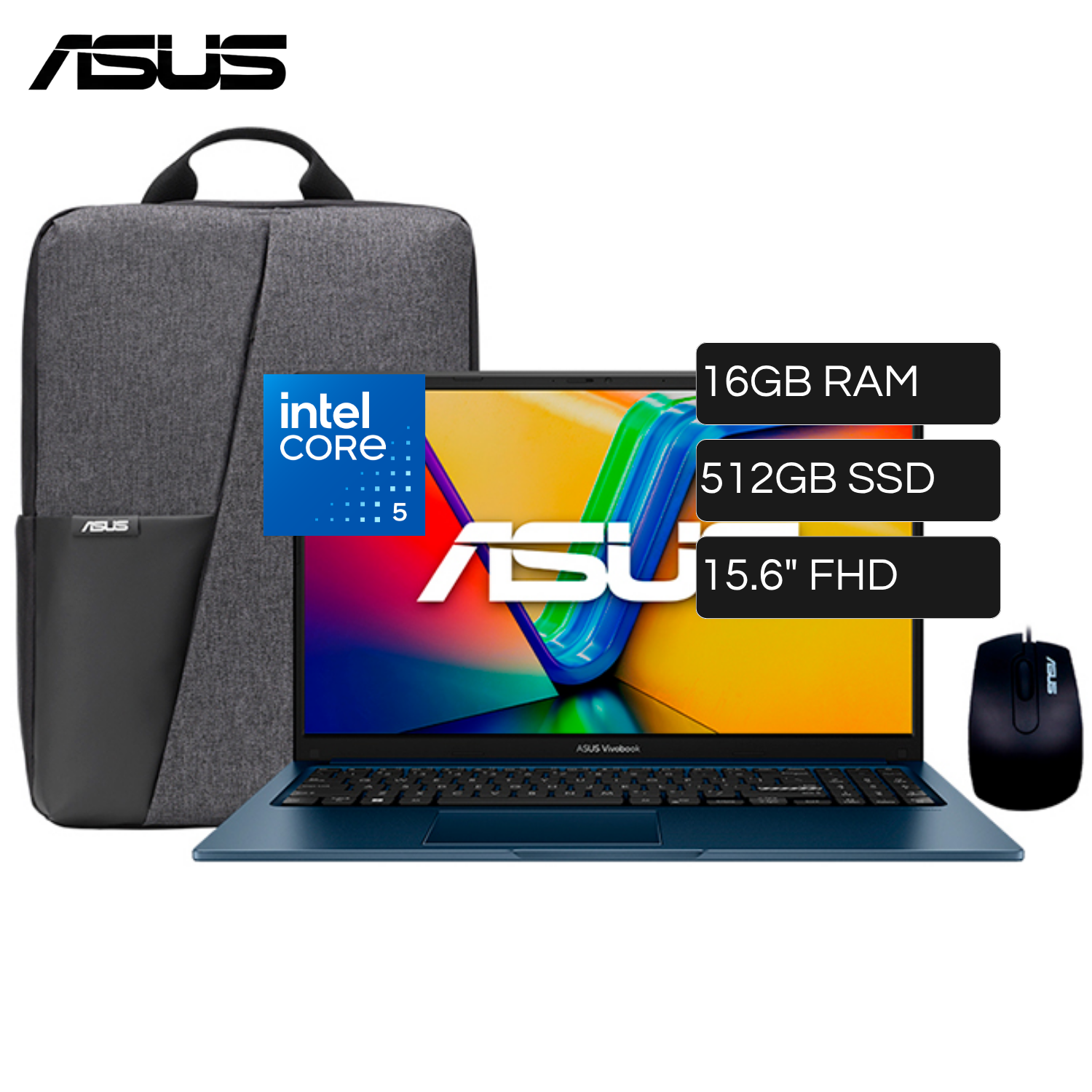 Laptop ASUS Vivobook X1504VA-E84630 Intel Core 5 120U RAM 16GB Disco 512GB SSD 15.6" FHD Tactil FreeDos