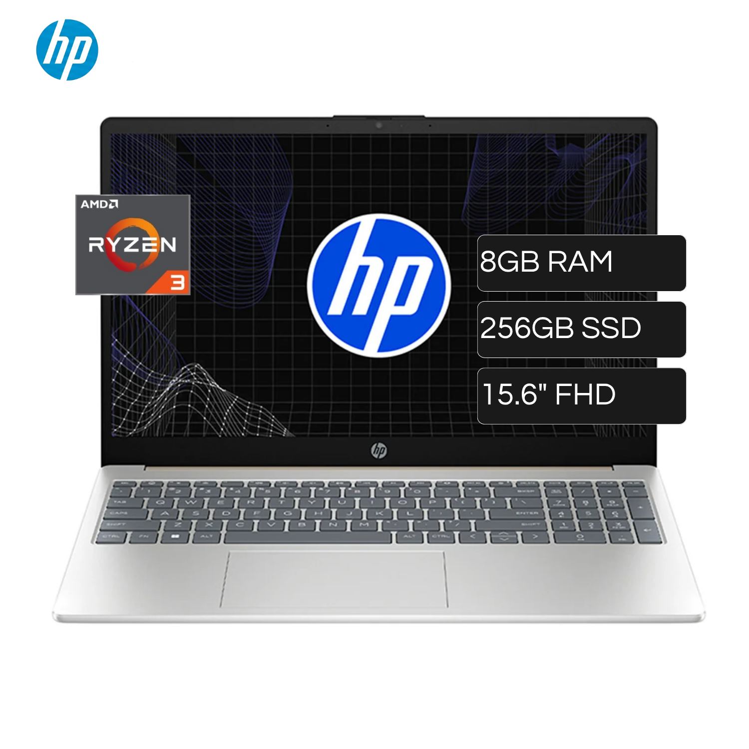 Laptop HP 15-FC0006LA AMD Ryzen 3 7320U RAM 8GB Disco 256GB SSD 15.6" FHD Windows 11 Home