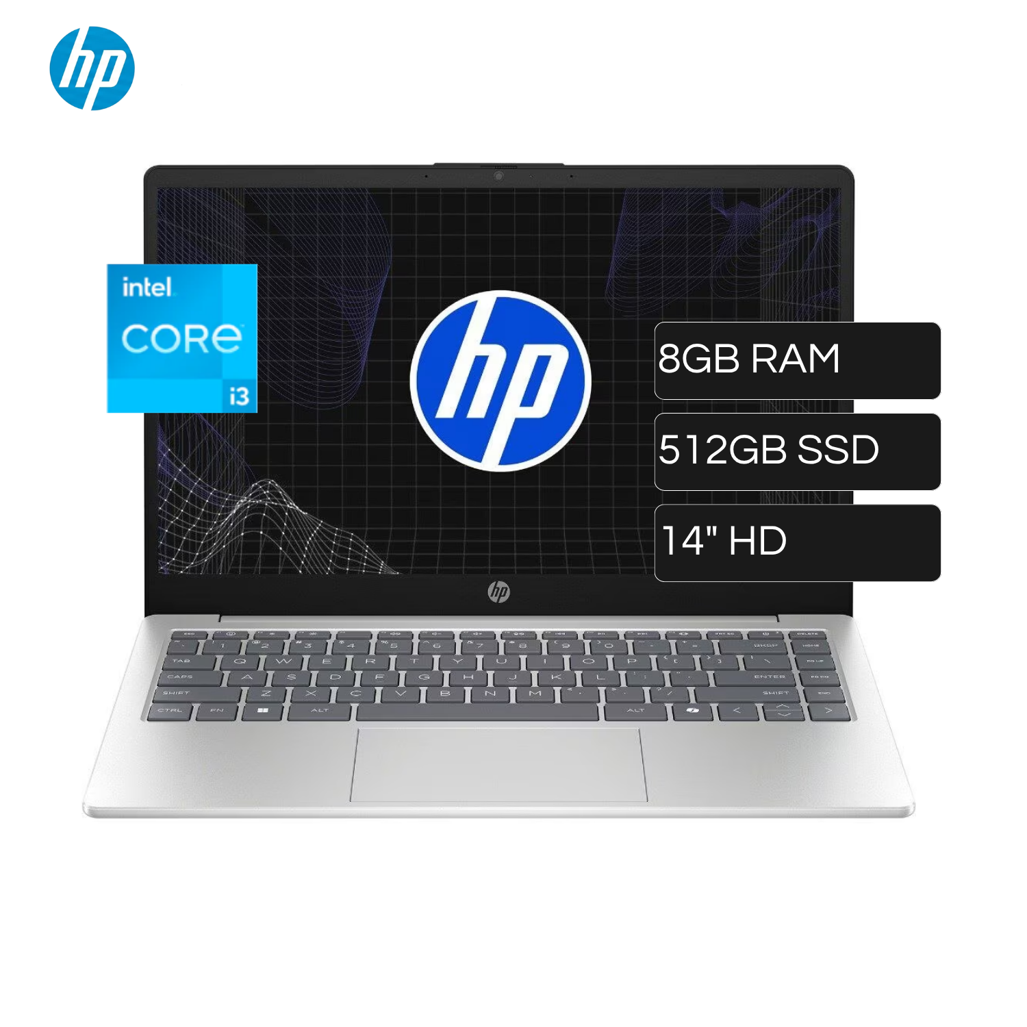 Laptop HP 14-EP0132LA Intel Core i3 N305 RAM 8GB Disco 512 SSD 14" HD Windows 11 Home