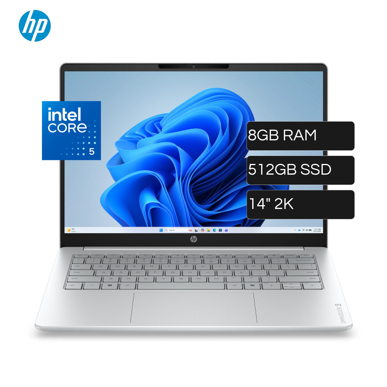 Laptop HP 14-hu0050la Intel Core 5 120U RAM 8GB Disco 512GB SSD 14" 2K Windows 11 Home