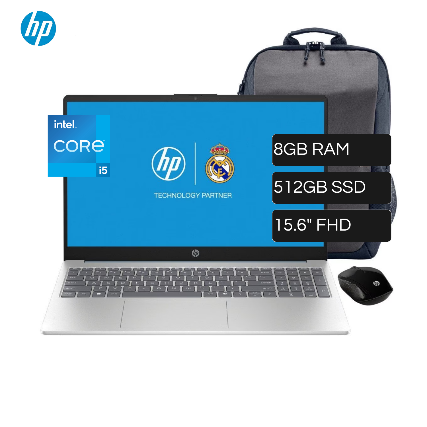 Laptop HP 15-FD0253LA Intel Core I5 1334U RAM 8GB Disco 512GB SSD 15.6" FHD Windows 11 Home