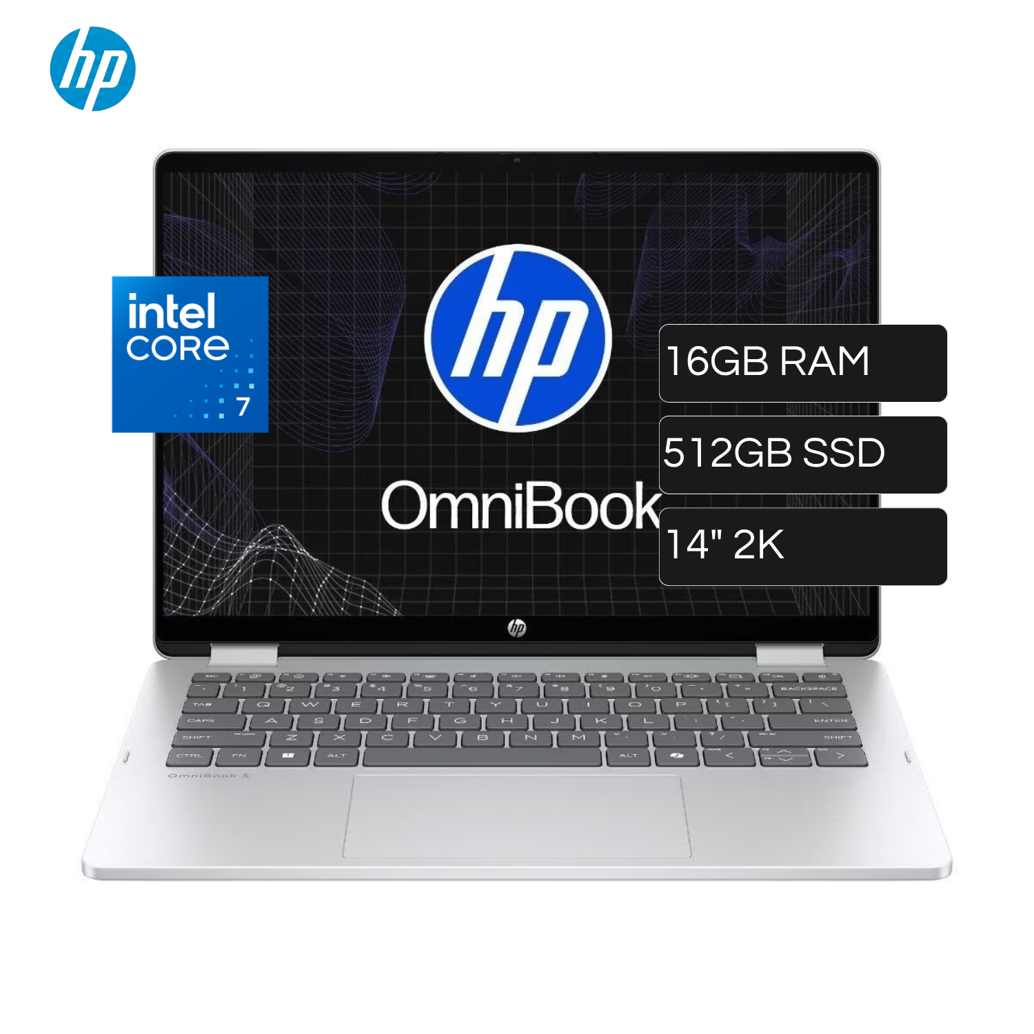 Laptop HP  14-FP0070LA Intel Core 7 120U 16GB RAM Disco 512GB SSD 14" 2K TACTIL Windows 11 Home