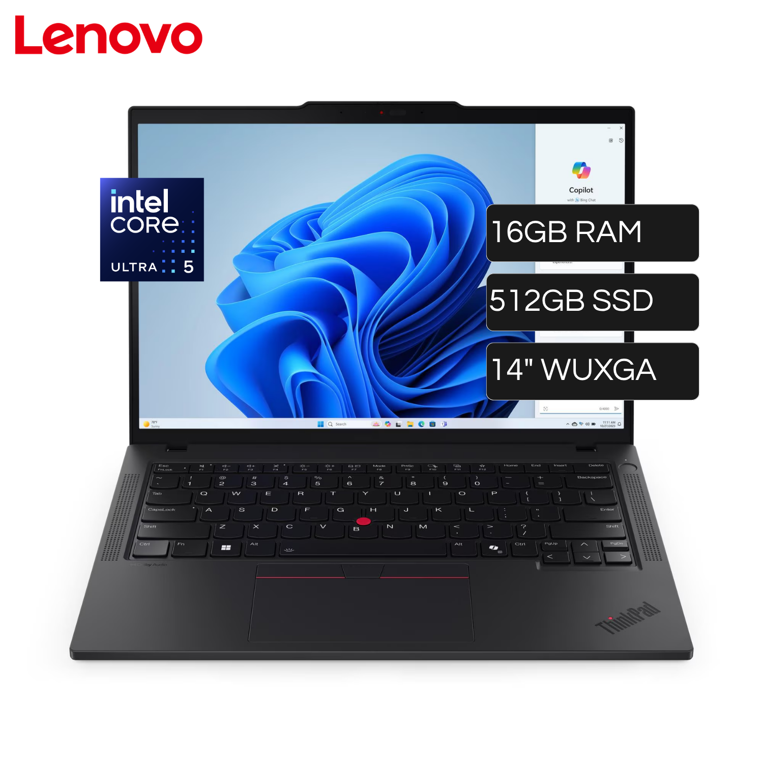 Laptop Lenovo ThinkPad T14 GEN 5 Intel Core Ultra 5 135U VPRO RAM 16GB Disco 512GB SSD 14" WUXGA Windows 11 Pro