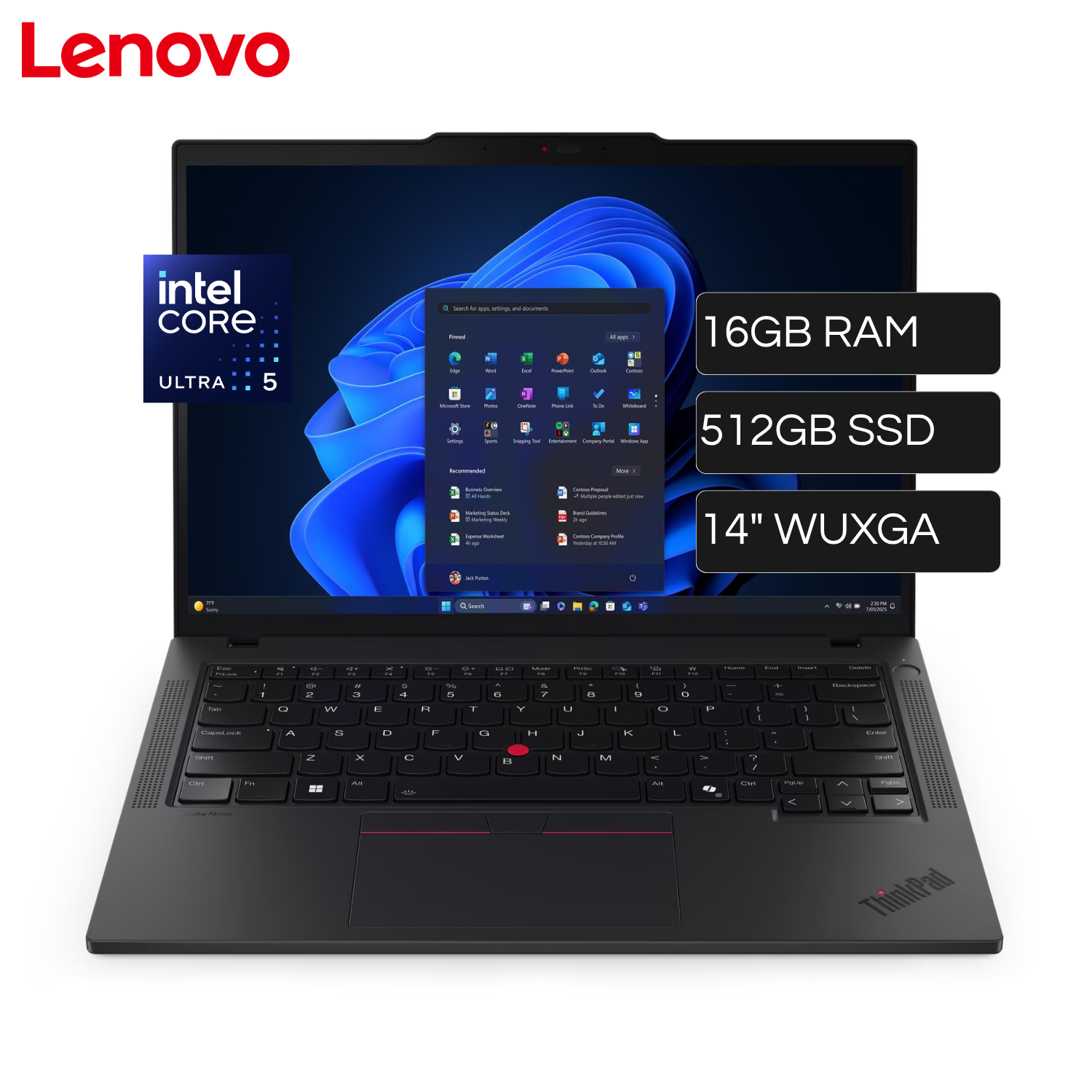 Laptop Lenovo ThinkPad T14 GEN 6 Intel Core Ultra 5 235U VPRO RAM 16GB Disco 512GB SSD 14" WUXGA Windows 11 Pro