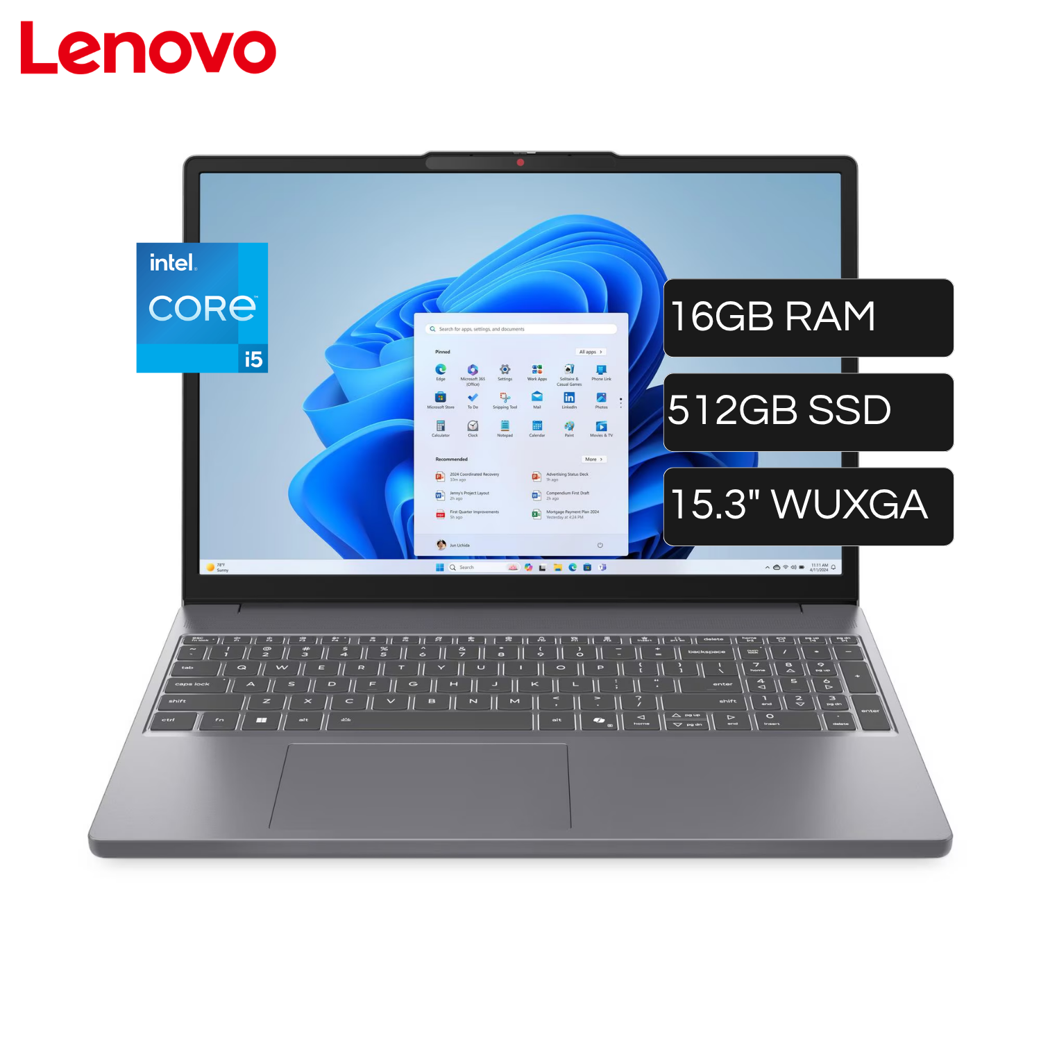 Laptop Lenovo Slim 3 15IRH10 Intel Core i5 13420H RAM 16GB Disco 512GB SSD 15.3" WUXGA Windows 11 Home + Mochila y Mouse