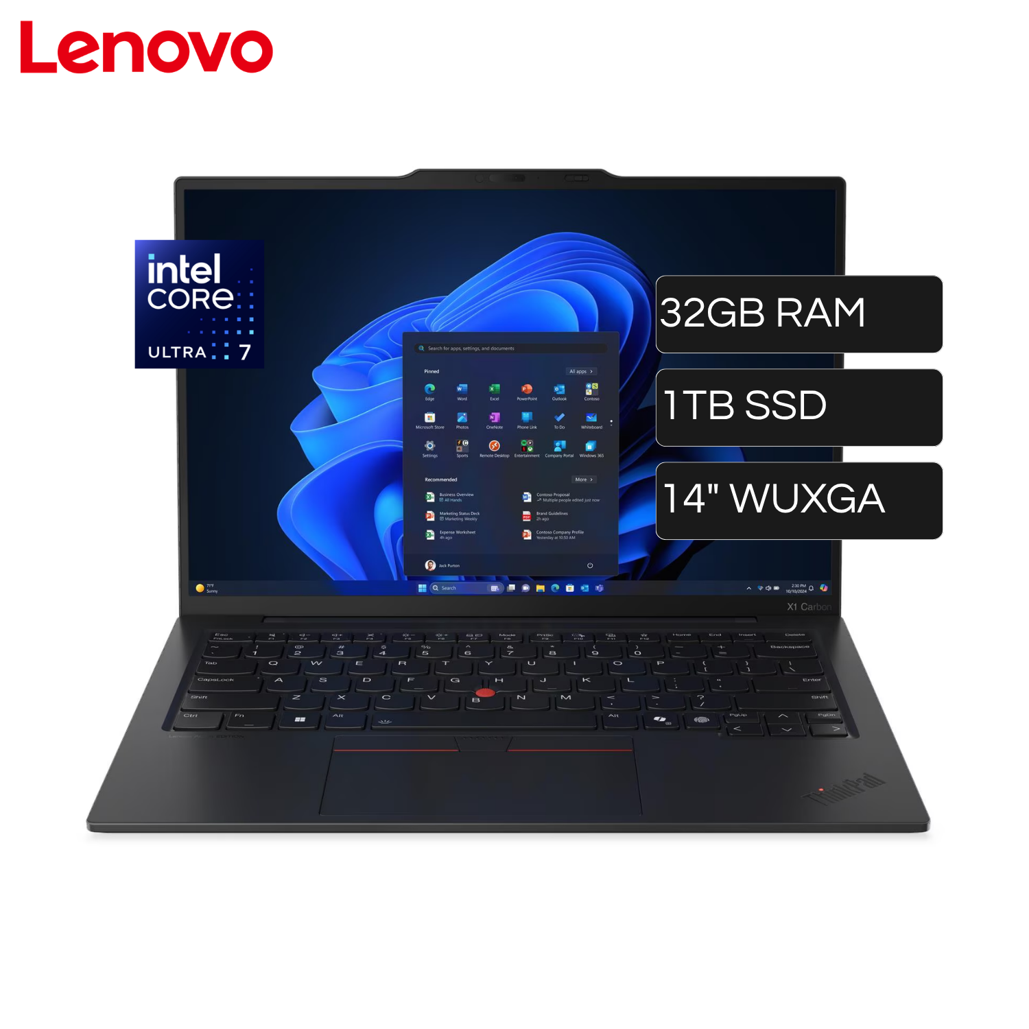 Laptop Lenovo ThinkPad X1 Carbon Gen 13 Intel Core Ultra 7 255U RAM 32GB Disco 1TB SSD 14" WUXGA Windows 11 Pro