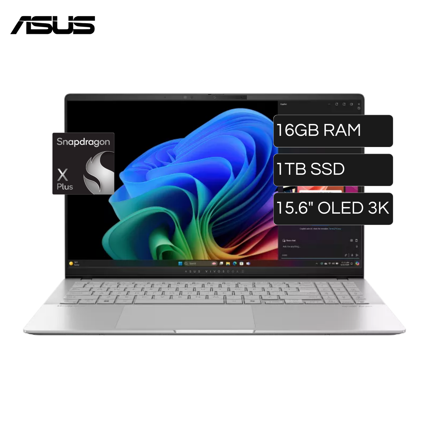 Laptop Asus VivoBook S5507QA-MA013W SnapDragon X Plus RAM 16GB Disco 1TB SSD 15.6" OLED 3K 120Hz Windows 11 Home ARM