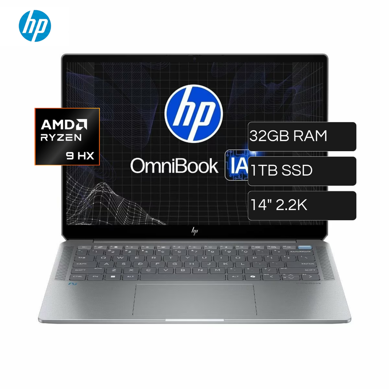 Laptop HP OMNIBOOK ULTRA 14-FD0001LA AMD Ryzen 9 HX 375 RAM 32GB Disco 1TB SSD 14