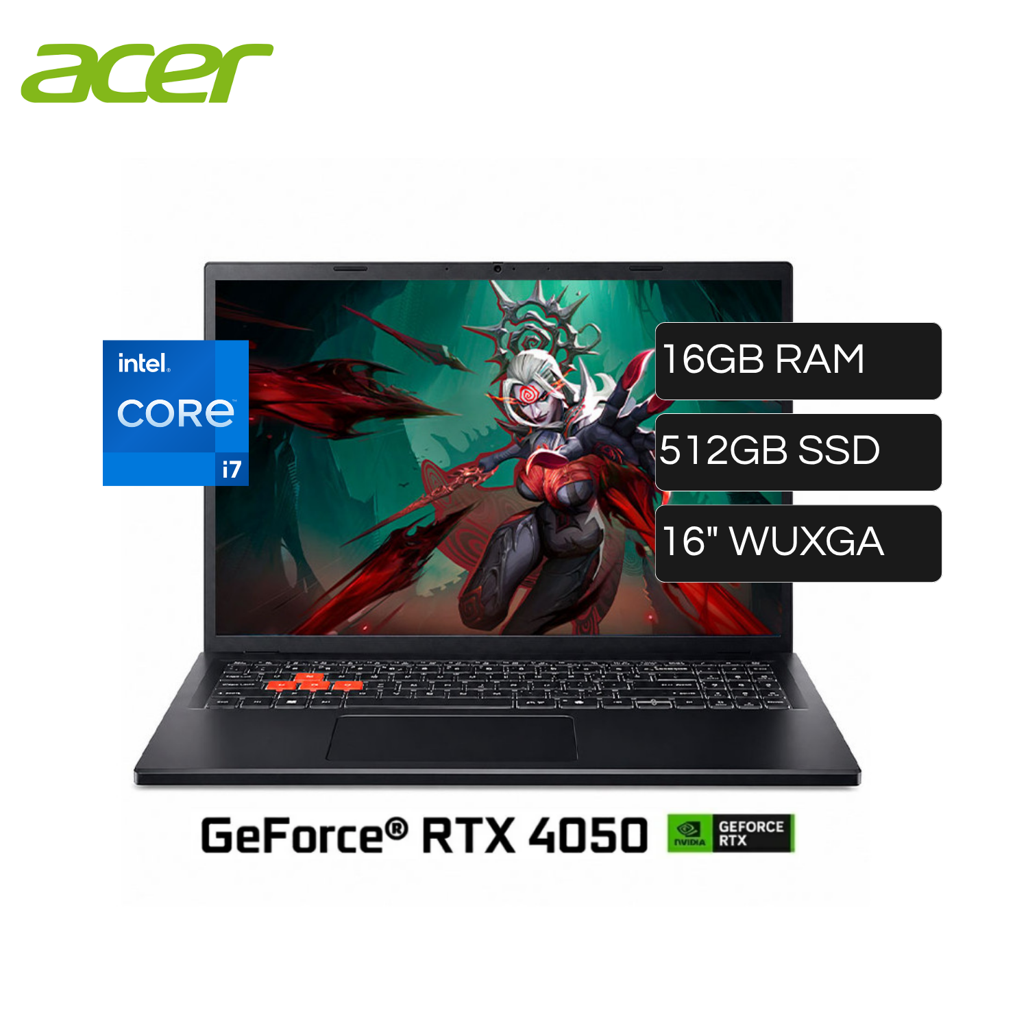 Laptop ACER Nitro Lite NL16-71G-75KS Intel Core I7 13620H RAM 16GB Disco 512GB SSD Video Nvidia RTX 4050 6GB 16" WUXGA Windows 11 Home