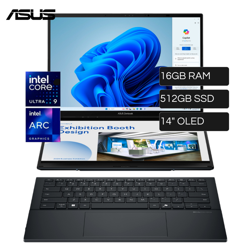 Laptop ASUS Zembook Duo UX8406CA-QL444W Core Ultra 9 285H RAM 16GB Disco 512GB SSD 14