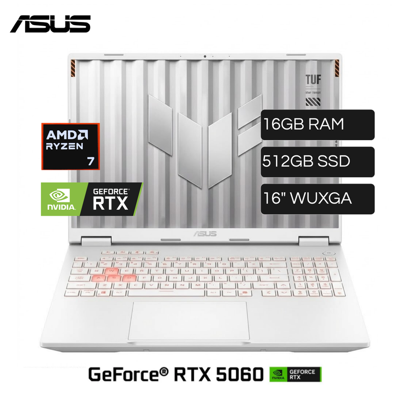 Laptop ASUS TUF Gaming A16 FA608UMI-TU255 AMD Ryzen 7 260 RAM 16GB Disco 512GB SSD Video Nvidia RTX 5060 8GB 16