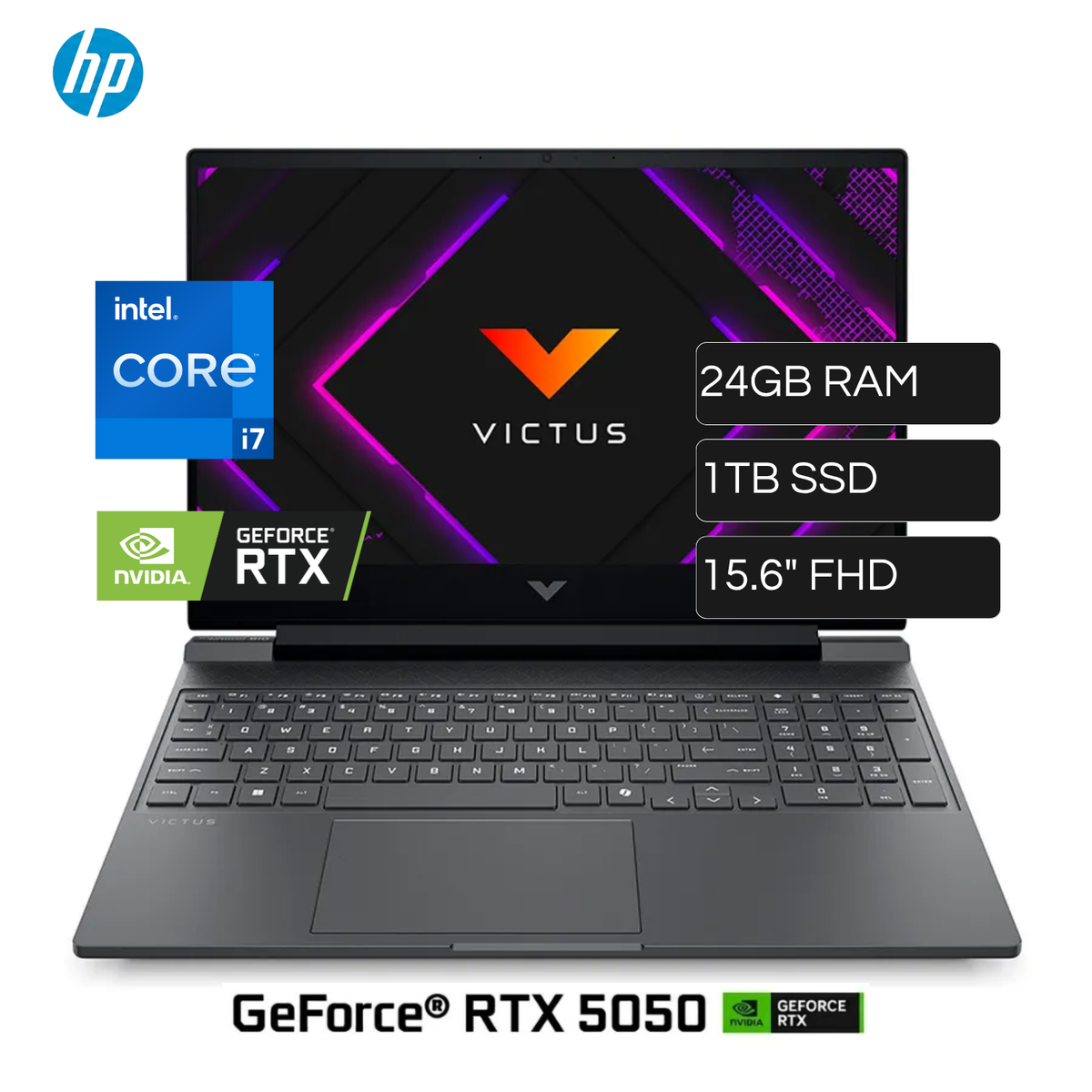 Laptop HP VICTUS 15-FA2029LA Intel Core I7 13620H RAM 24GB Disco 1TB SSD Video Nvidia RTX 5050 8GB 15.6" FHD 144Hz Windows 11 Home