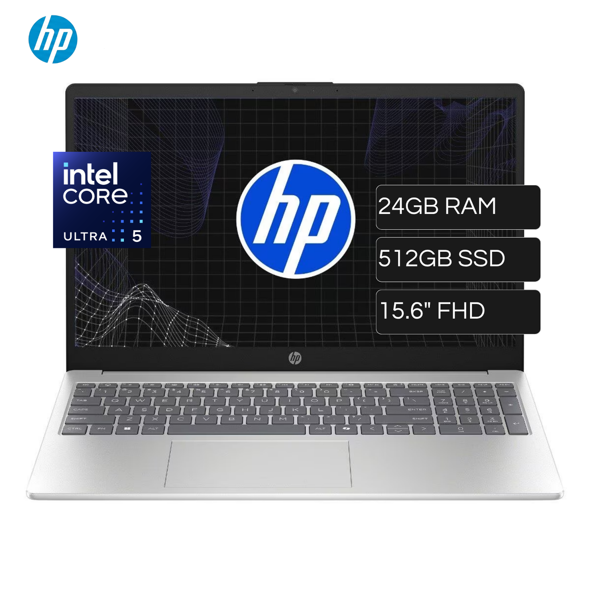 Laptop HP 15-FD2369LA Intel Core Ultra 5 225U RAM 24GB Disco 512GB SSD 15.6" FHD IPS TACTIL FreeDos