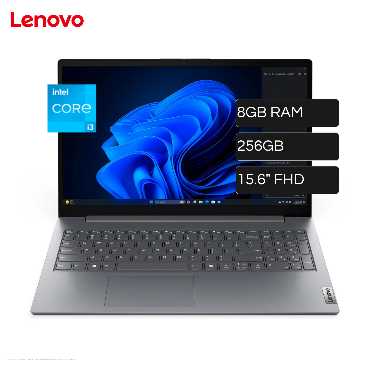 Laptop Lenovo V15 Gen 5. Intel Core i3 1315U RAM 8GB (Ampliable hasta 32GB) Disco 256GB SSD 15.6” FHD FreeDos