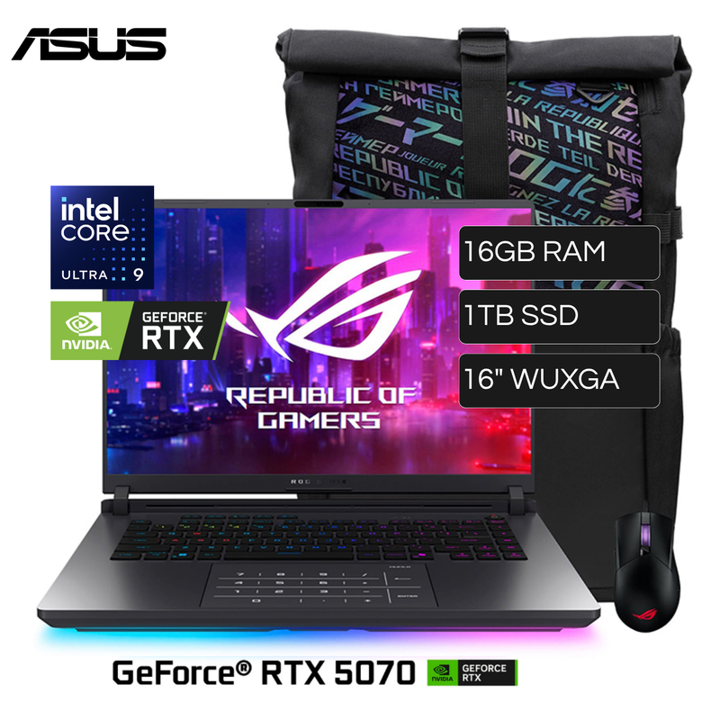 Laptop ASUS Rog Strix G16 G615LP-RV019W Intel Core Ultra 9 275HX RAM 16GB Disco 1TB SSD Video Nvidia RTX 5070 8GB 16