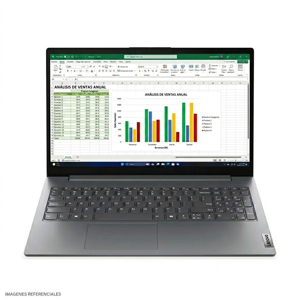 Laptop Lenovo V15 Gen 5. Intel Core i3 1315U RAM 8GB (Ampliable hasta 32GB) Disco 256GB SSD 15.6” FHD FreeDos
