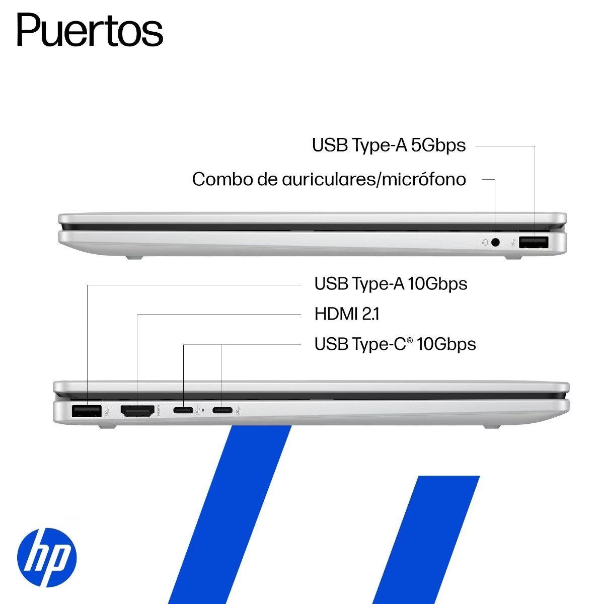 Laptop HP  14-FP0070LA Intel Core 7 120U 16GB RAM Disco 512GB SSD 14" 2K TACTIL Windows 11 Home