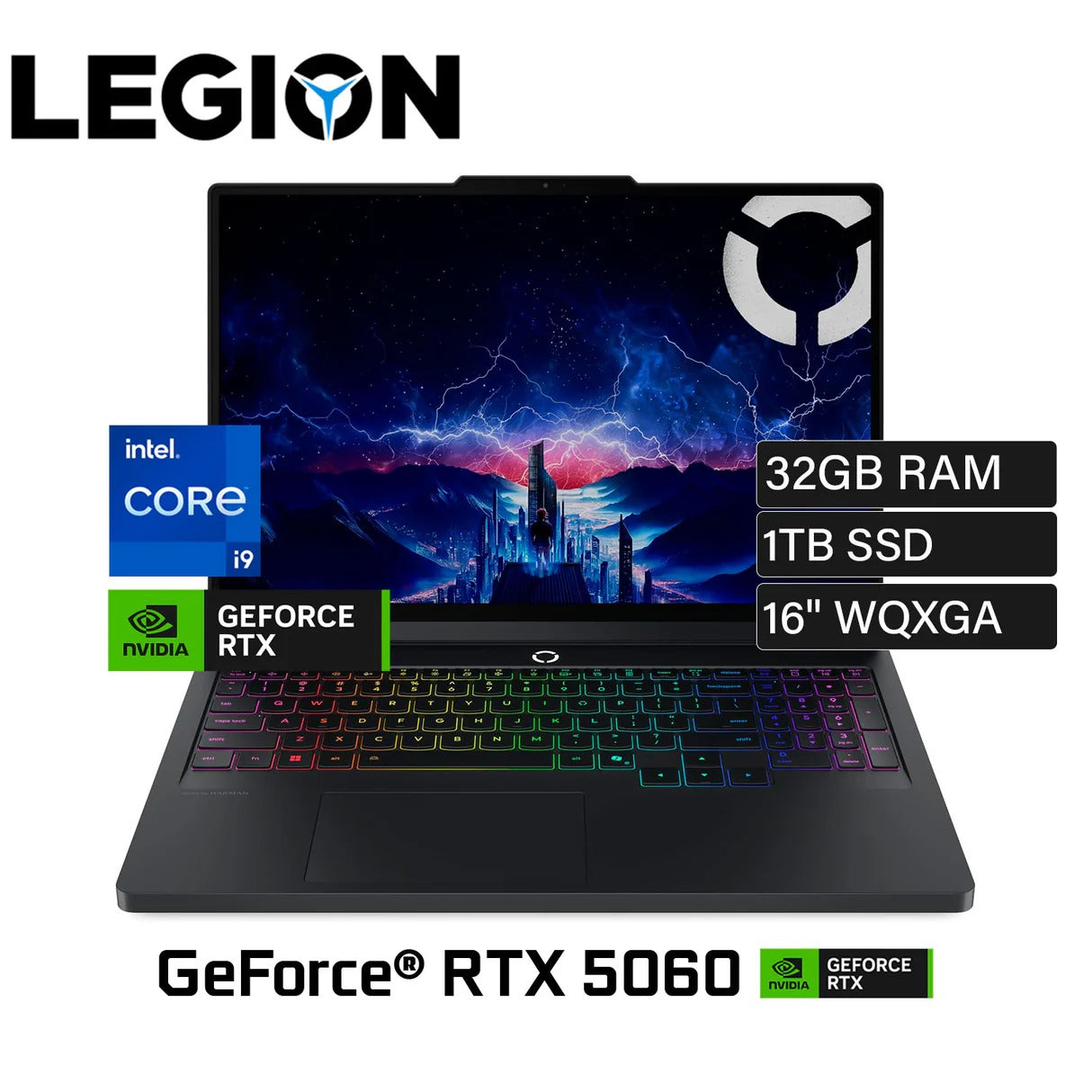 Laptop Lenovo Legion PRO 5 16IRX10 Intel Core I9 14900HX RAM 32GB Disco 1TB SSD Video Nvidia RTX 5060 8GB 16" WQXGA FreeDos